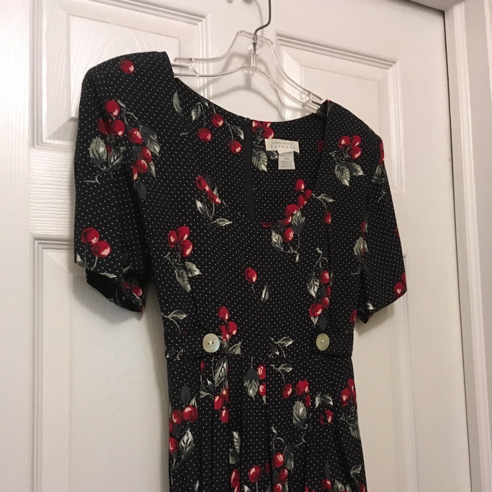 Vintage Express Jumpsuit Romper with Cherries 5/6